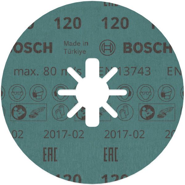 X-LOCK Fibre Disc, 125mm, G120, star hole, R780 Best for Metal + Inox image 1