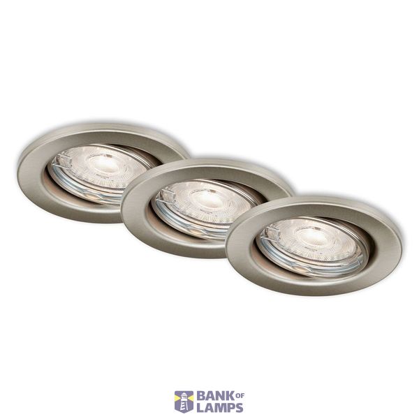 LED Einbauleuchten, nickel,3er-Set,3xLED/GU10/4,9W image 1