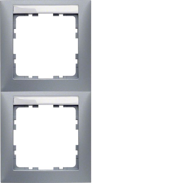 Frame 2gang vert., lab. field, S.1, al. matt image 1