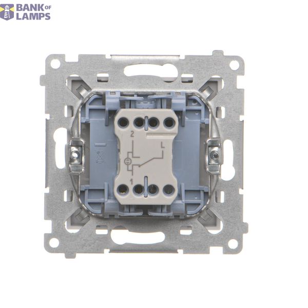 Intermediate switch with LED illumination without pictogram, (module), Simon 24, IP20/IP44, 10AX, black matt image 2