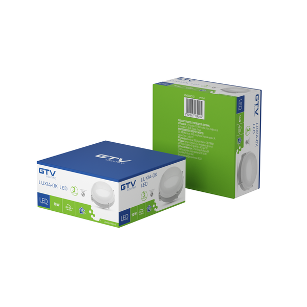 LED luminaire LUXIA, 10 W, 700 lm, 4000K, AC220-240V, IP65, 220°, round image 2