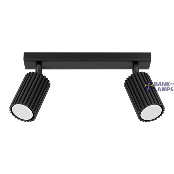 CEILING STRIP WITH TWO MOVABLE SPOTLIGHTS FOR HALLWAY, CARBON SERIES 2XGU10 image 2