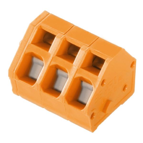 Printed circuit board terminals, 5.00 mm, Number of poles: 3, 135°, Solder pin length (l): 3.5 mm, tinned, orange, Tension-clamp connection, Clamping range, max. : 2.5 mm², Box image 1