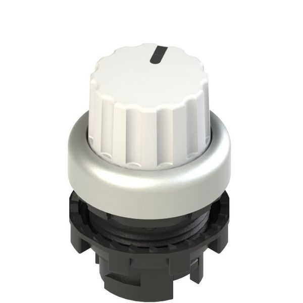 Knob selector, 2 positions white with marking image 1