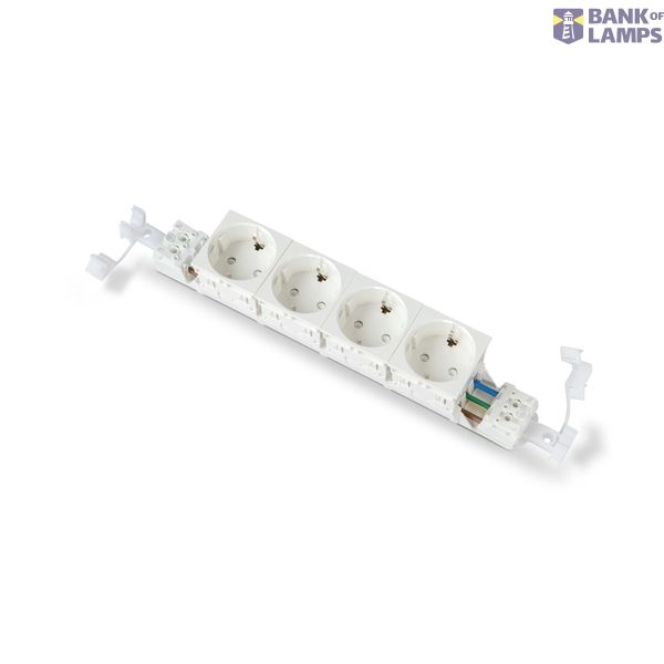 Socket outlet panel 4S, spring terminals, black image 1