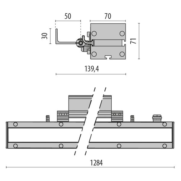 STRIP SQUARE+L 1284 33W A2/M30 830 DALI image 5