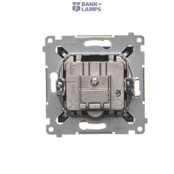 Cover for single socket outlet with earthing, yellow image 1