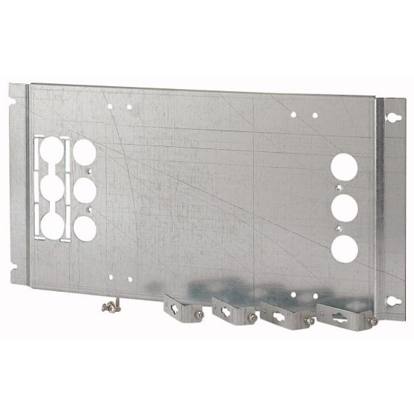 XMN331006MP Mounting plate for NZM3 (cont.),horizontal, 3p, plug-in, HxW=250x600mm image 1