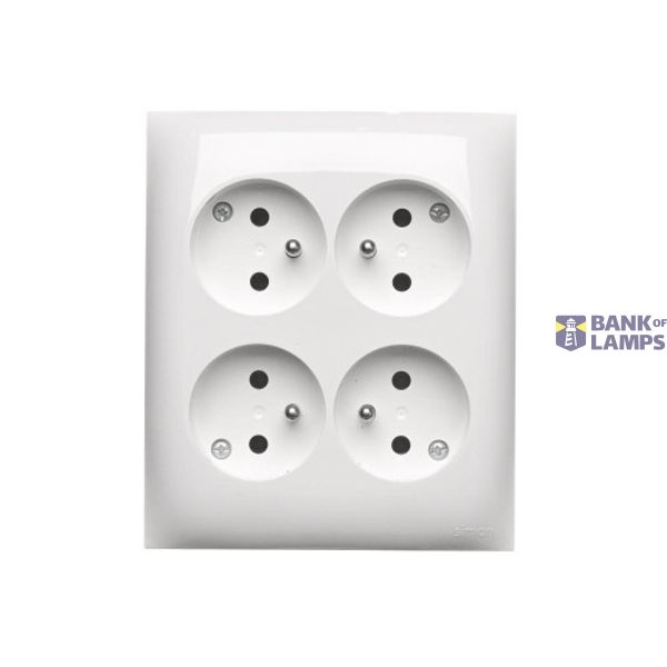 Quadruple socket outlet with earthing - IP20 version, 16A, Screw, white image 1