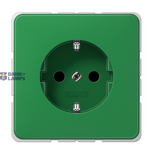 SCHUKO socket, 16 A 250 V ~, Duroplast, CD series, green (for SV) image 1