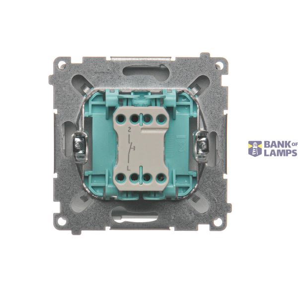 Single contact push button without pictogram, (module), 16AX, Screw, Silver matt, metalic image 1