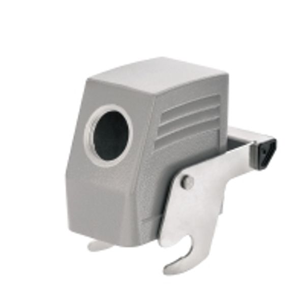 HDC enclosures, Size: 4, Protection degree: IP65, in plugged condition, Cable entry from side, Plug housing, Central locking at the top, high, Size of cable entries: M 25 image 1