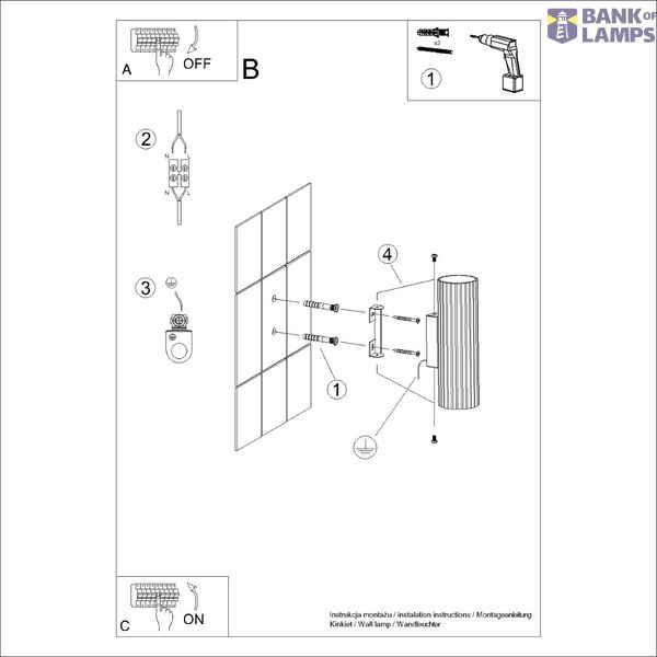 WALL LAMP WITH A CYLINDRICAL LAMP SHADE 20CM BLACK FROM THE CARBON SERIES FOR THE HALLWAY, UP-DOWN 2XGU10 image 7
