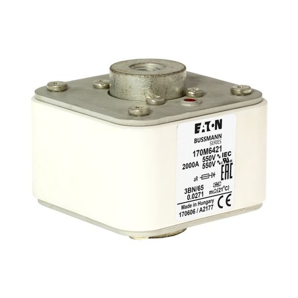 Fuse-link, high speed, 800 A, AC 1250 V, 2 x size 3, 74 x 177 x 95 mm, aR, IEC, single indicator image 9