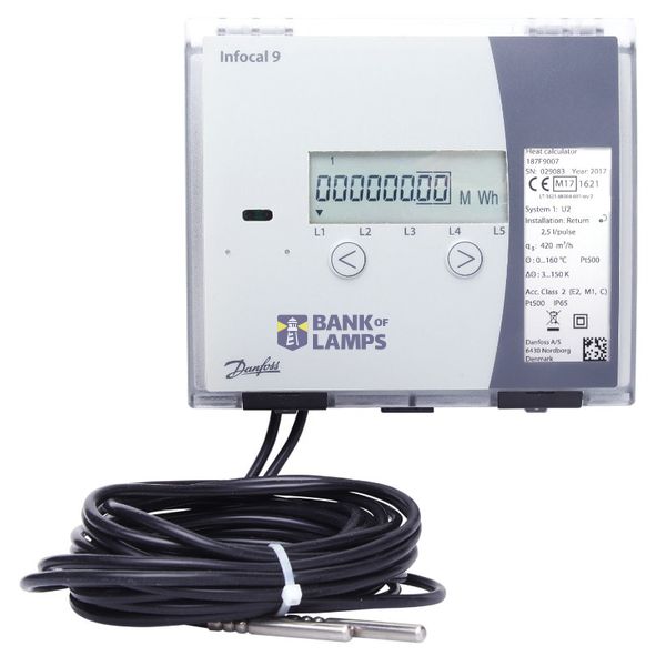 Energy meters, Infocal 9, 200 mm - 350 mm, qp [m³/h]: 250.0 - 1500.0, Heating and cooling, mains unit, M-bus module image 1