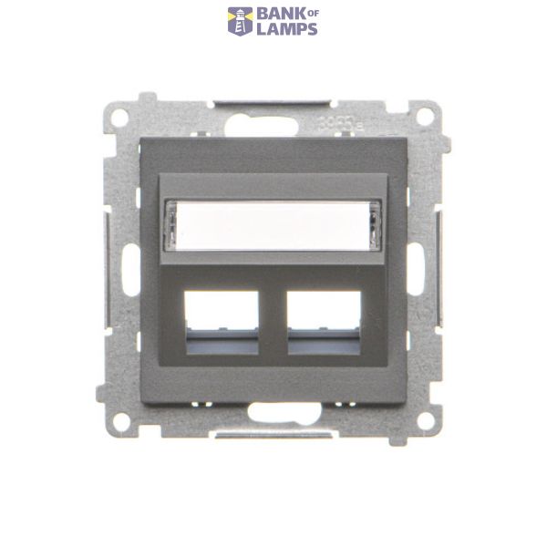 Double angled cover for ITC socket for Keystone, graphite mat image 1