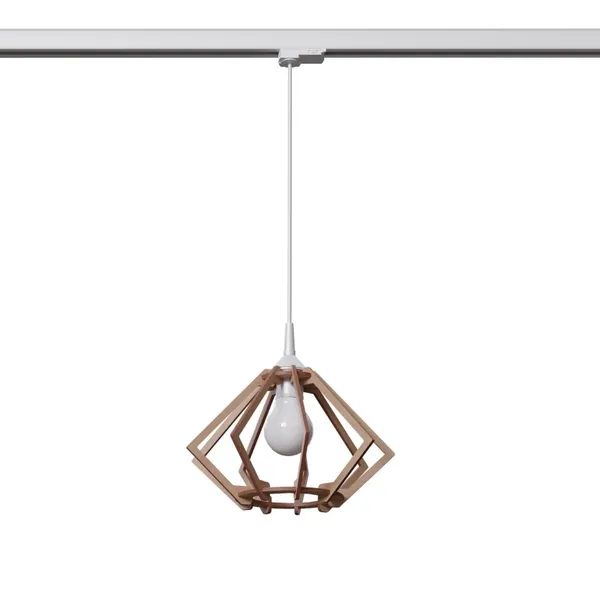 HANGING LAMP 3 PHASE POMPELMO NATURAL WOOD E27 4000K 7.5W 690LM WHITE image 1
