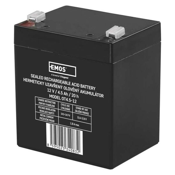 SLA battery 12V 4,5Ah faston 4,7 mm image 1