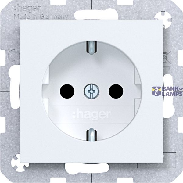 SCHUKO wall socket, Safety Plus, screw terminals, A.x/C.x. white size image 1
