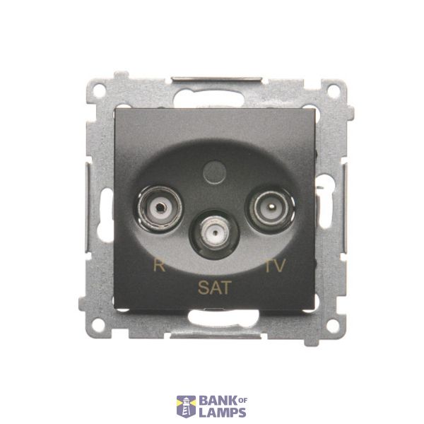 R-TV-SAT final aerial socket, atten.: 1dB, anthracite, metalic image 1