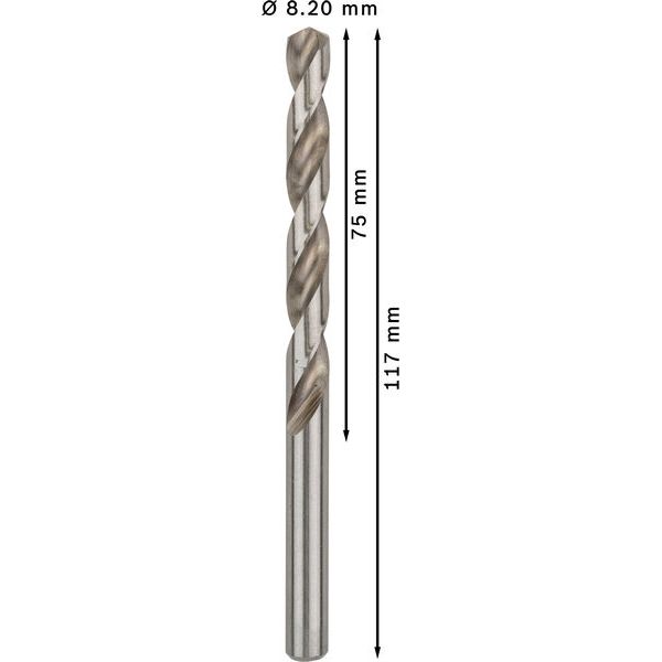 Metal drill bits HSS-G, DIN 338 8,2 x 75 x 117 mm 5 pcs. image 2