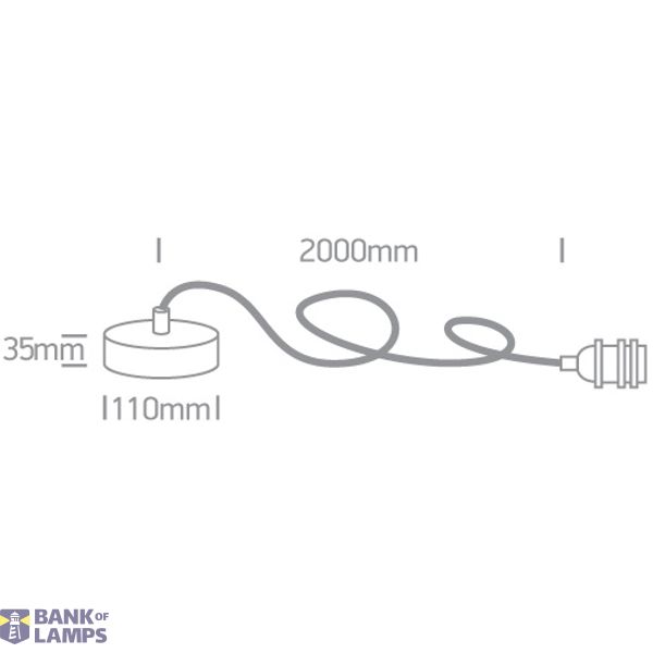 BLACK E27 ROPE WIRE 2m SUSPENSION image 4