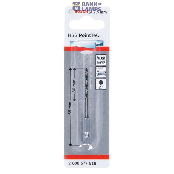 HSS PointTeQ Hex Drill Bit 2.5mm 1 pcs. image 2