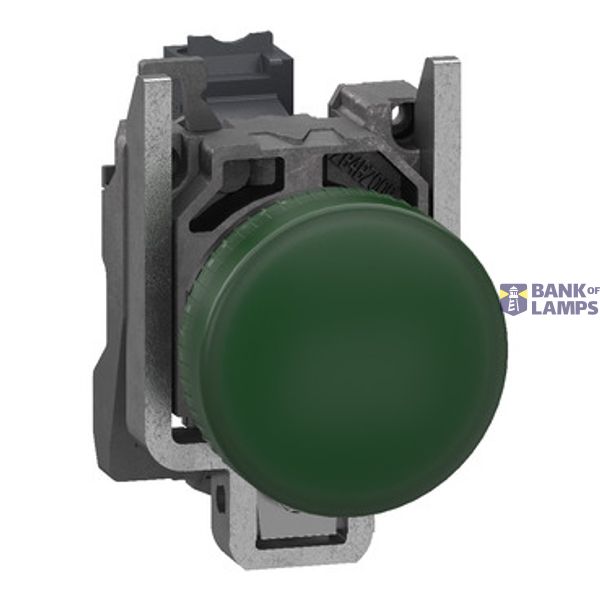 Pilot Light metal green LED lens push-in image 2