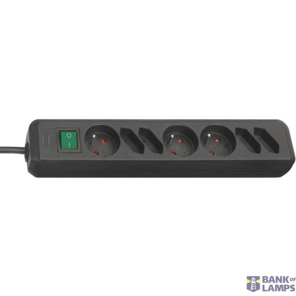 Eco-Line extension lead with switch 3x *FR*, 4x Euro black 1,5 m H05VV-F 3G1,5 *FR* image 1