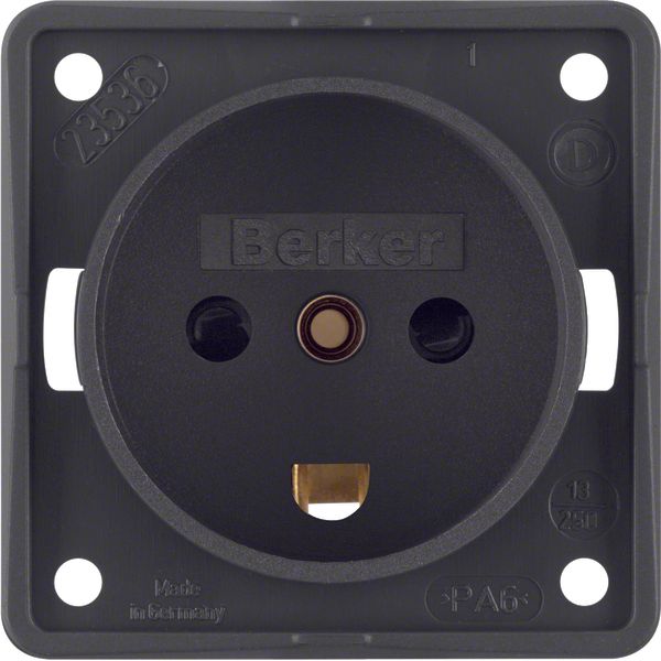 Plug w. earth. cont. DENMARK, cont. prot., screw term, Int. ins., anth image 1