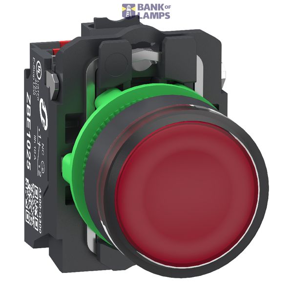 Plastic ill PB 24V red 1NO + 1NC Push-in image 2