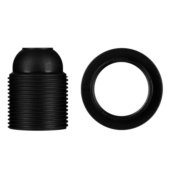 Lampholder E27 TP Threaded + Ring Black image 2