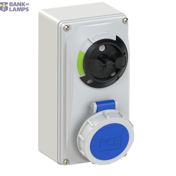 Fixed socket with switch, 16A 3P 6h IP66/67 image 1