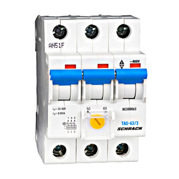 Tariff switch 63A, 3-pole, series TAS, setting range 50-63A image 1