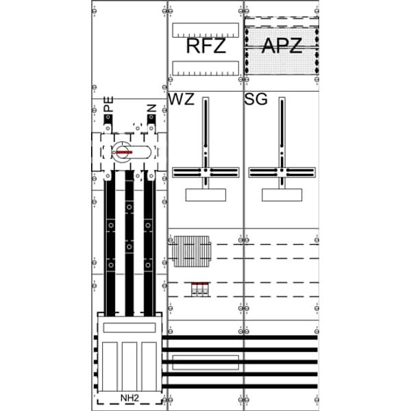 WF39KK51T Complete panel according to FNN In 250 A with three-point fastening image 1
