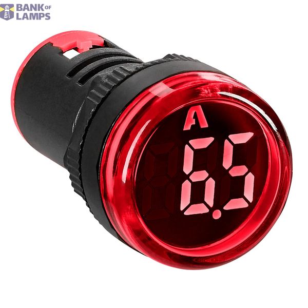 Ammeter, 22.5 mm, 0-100 A AC, red, round image 1