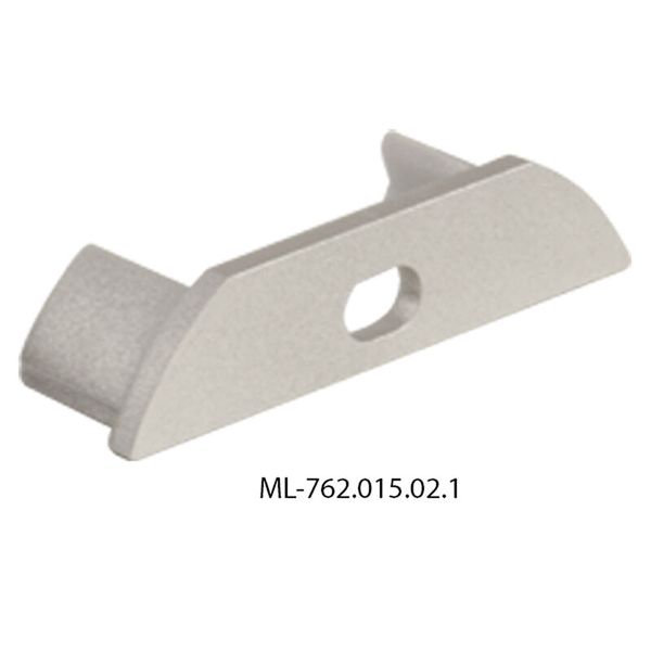 End cap with hole for PX, silver color, 1 pc image 1