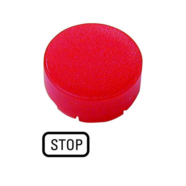 M22-XDLH-R-GB0 Button lens, raised red, STOP image 4