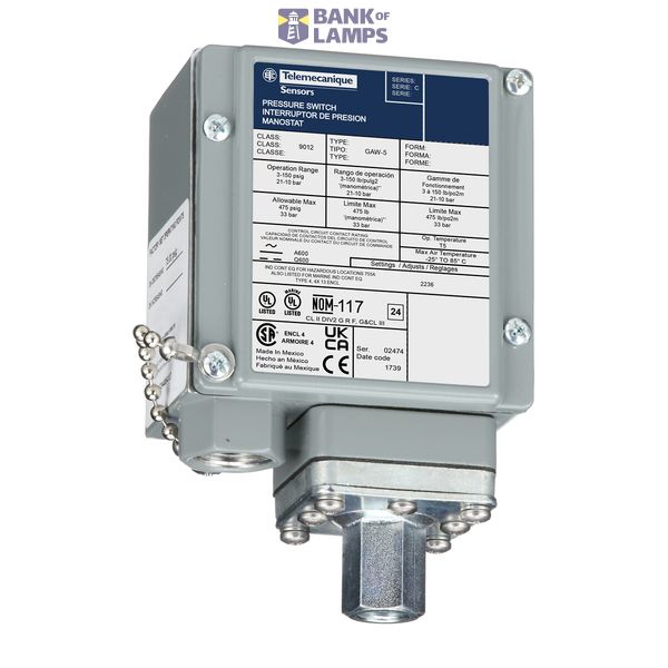 pressure switch 9012G - adjustable scale - 2 thresholds - 1.0 to 40 ps image 20