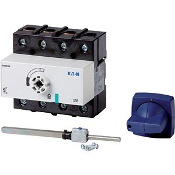 DMM-125/1+CM Switch-disconnector, DMM, 125 A, 3P + N (solid), With blue rotary handle (Type C) and drive shaft, Vertical connection image 2