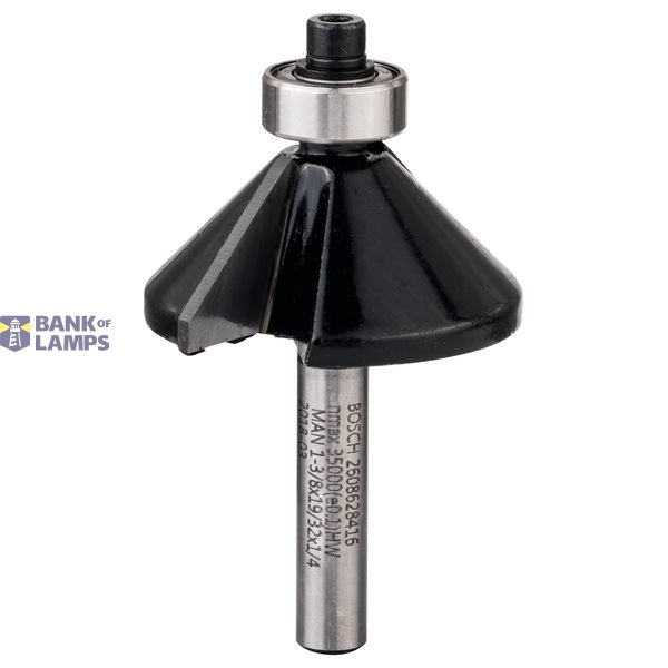 Chamfer bit, 1/4", D1 34.9 mm, B 13 mm, L 14.7 mm, G 56 mm, 45° image 1