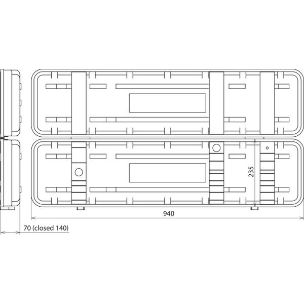 Plastic case empty for PHE III voltage detector 930x215x140mm image 2