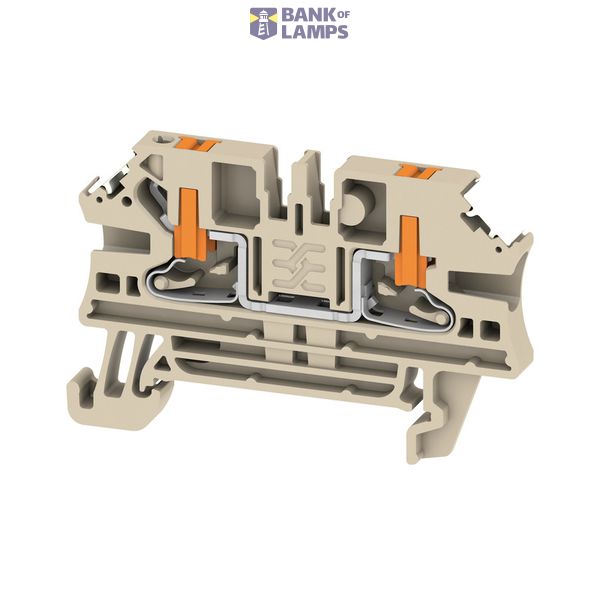 Feed-through terminal block, PUSH IN, dark beige, 2.5 mm², 24 A, 800 V image 1