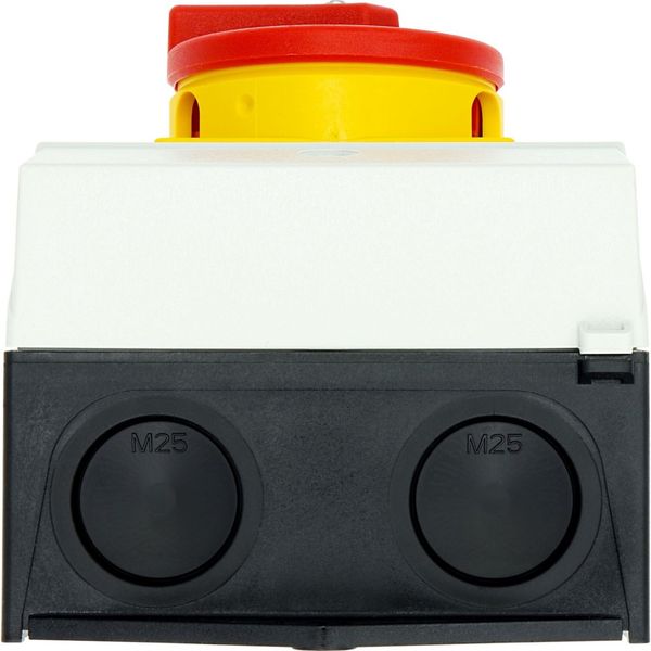P1-25/I2-SI/HI11 Safety switch, P1, 25 A, 3 pole, 1 N/O, 1 N/C, Emergency switching off function, With red rotary handle and yellow locking ring, Lockable in position image 60