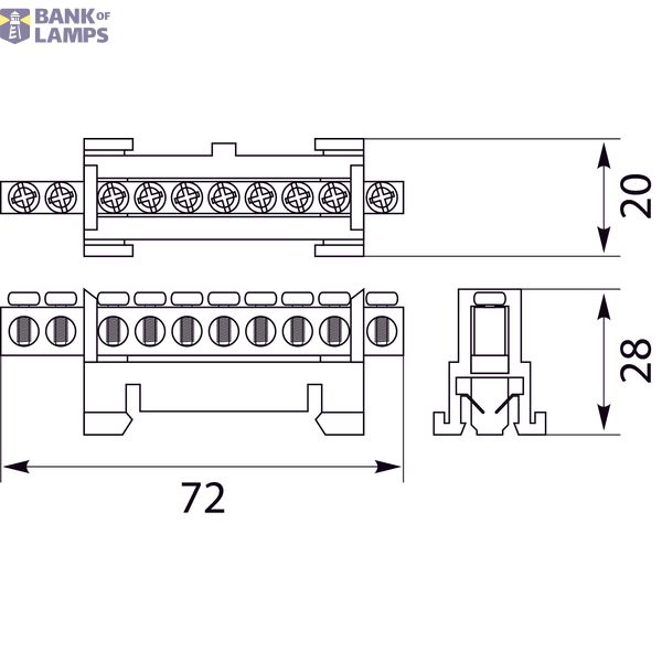 LZOB-10P protective terminal strip image 2