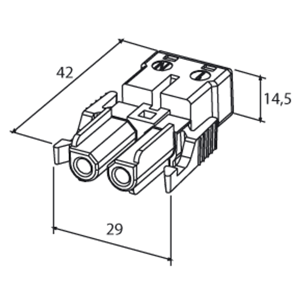 Screwless coupler 2-p socket, black image 2