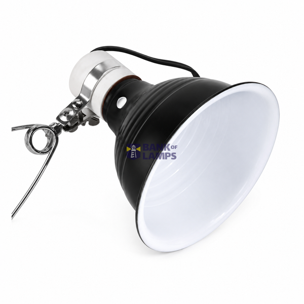 Clamp Heat Lamp Fixture,  Aluminum Reflector Shade, Max 75W image 1