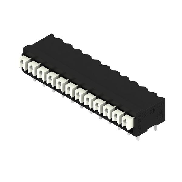 Printed circuit board terminals, 3.81 mm, Number of poles: 12, 90°, Solder pin length (l): 3.5 mm, black, PUSH IN with actuator, Clamping range, max. : 1.5 mm², Tube image 2