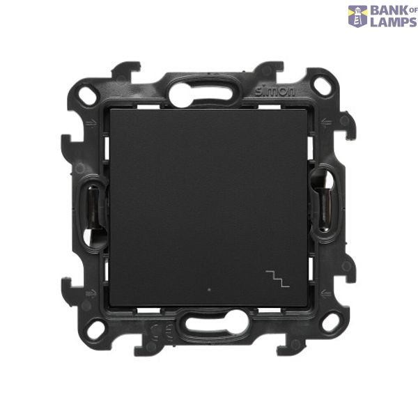 Two-way switch with LED illumination, (module), Simon 24, IP20/IP44, 10AX, black matt image 1