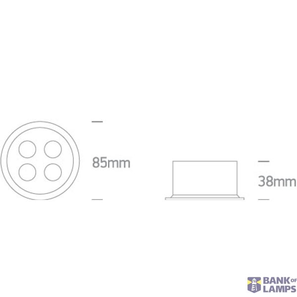 WHITE RECESSED LED 10W WW IP20 38deg 230V DARK LIGHT image 2